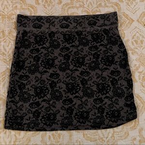 Lace Print Mini Skirt